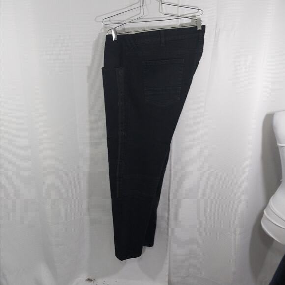 SEAN JOHN! RICH BLACK SIDE STRIPE, KNEE DETAIL DENIM 5 POCKET JEANS! SZ 44 X 29 - Picture 7 of 12